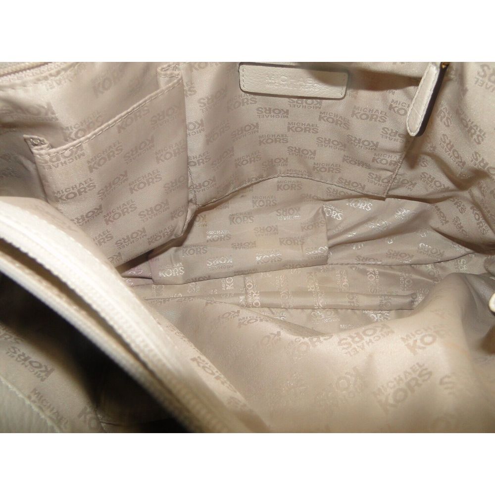 Michael Kors Women's‎ Fulton Leather Vanilla White Gold Chain Hand Bag Purse - Picture 15 of 16